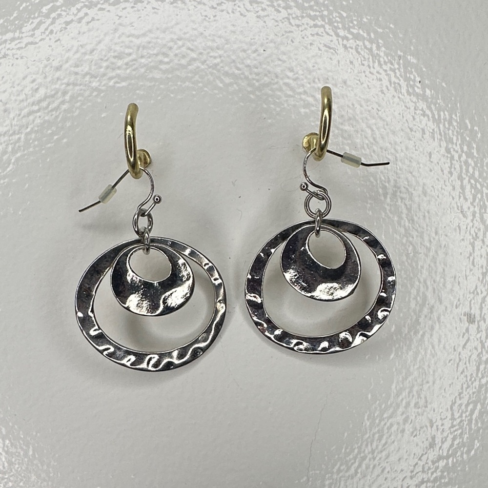 Chic Dual-Tone Hoop Earrings